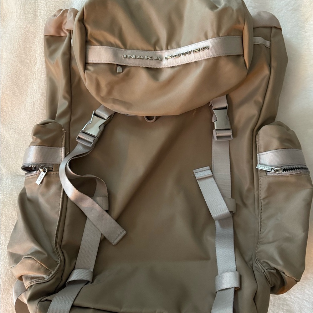 Tan Inaka Power Backpack with Silver Accents
